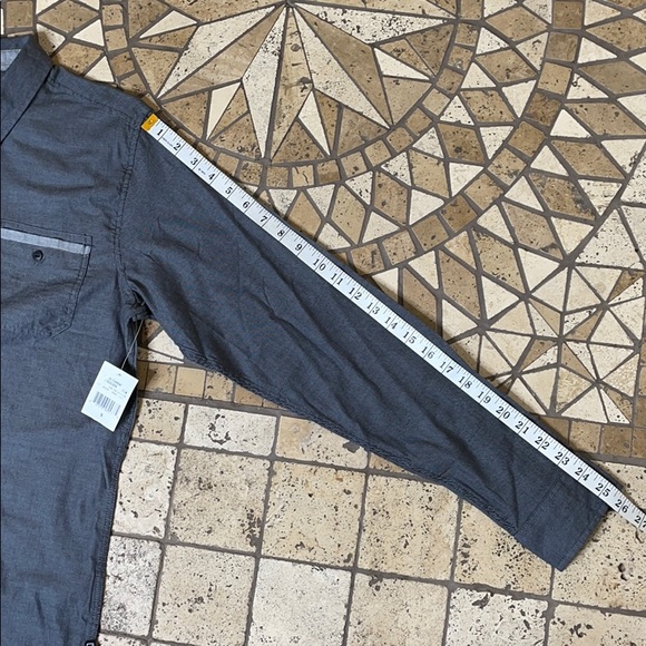 New Ezekiel Mens Button Down Long Sleeve Casual Shirt Gray Small - Picture 6 of 11